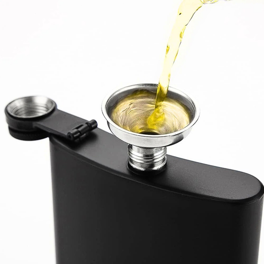 Matte Black Stainless Steel Pocket Flask 12 Ounces