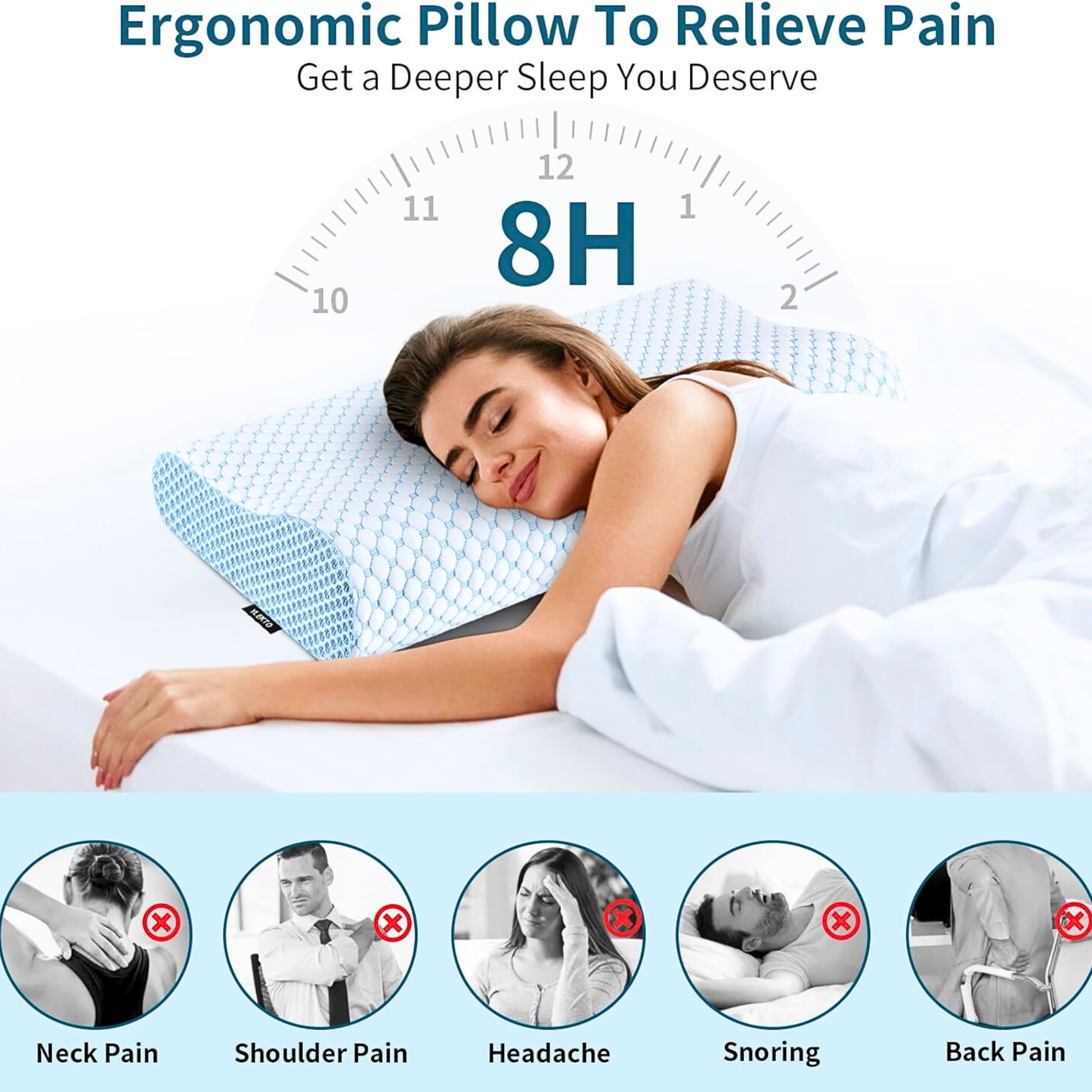 Dual Height Memory Foam Neck Pillow