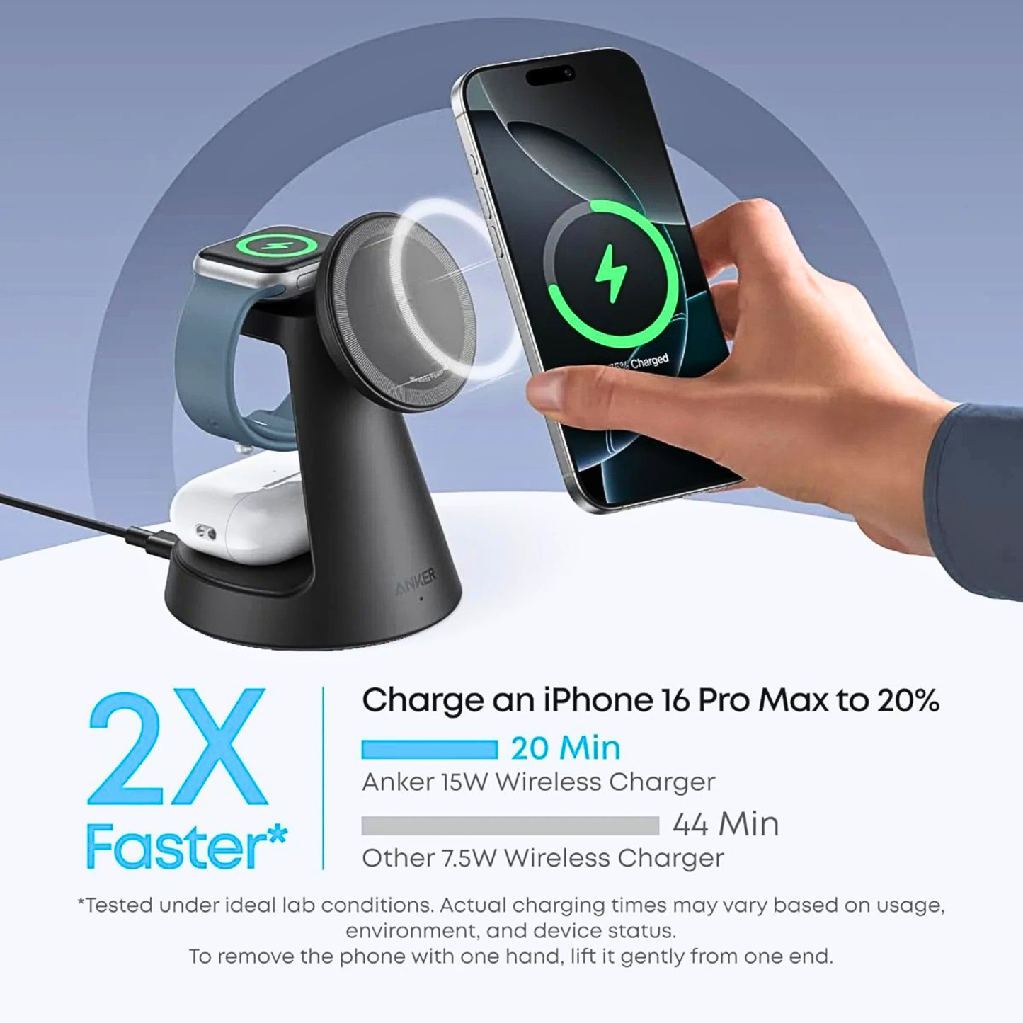 Anker MagGo Nano 3-in-1 Wireless Charging Stand