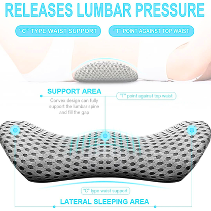 Curved Memory Foam Lumbar Pillow With Mesh Cover