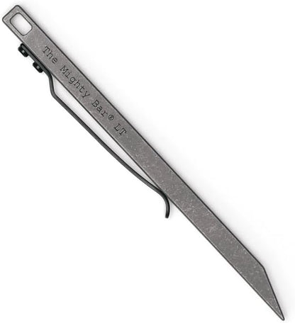 The Mighty Bar LT, Long Titanium Edition Pry Bar Tool, Stainless Steel Pocket Clip for EDC Made by