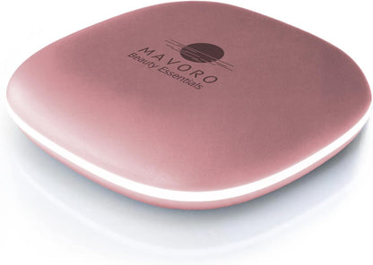 LED Lighted Travel Makeup Mirror | 1X/10X Magnification | Rechargeable USB-C | Pocket & Purse Portable Lighted Travel Makeup Compact Mirror, Touch Sensor (Heavenly Pink)