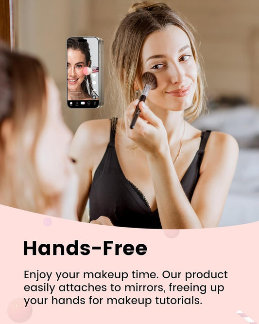 Magnetic Sticky Phone Suction Grip for Magsafe, Removable for Wireless Charging, Durable Magnet Silicone Portable Mount Stand for Iphone 12 13 14 15 16 17 Series, Hands-Free Video/Selfie, Black