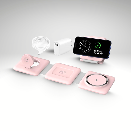 Foldable 3-in-1 Magnetic Wireless Charging Station | Apple Travel Dock