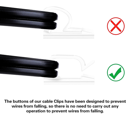 Transparent Adhesive Cable Clips | 60-120 Pack Desk Organizers