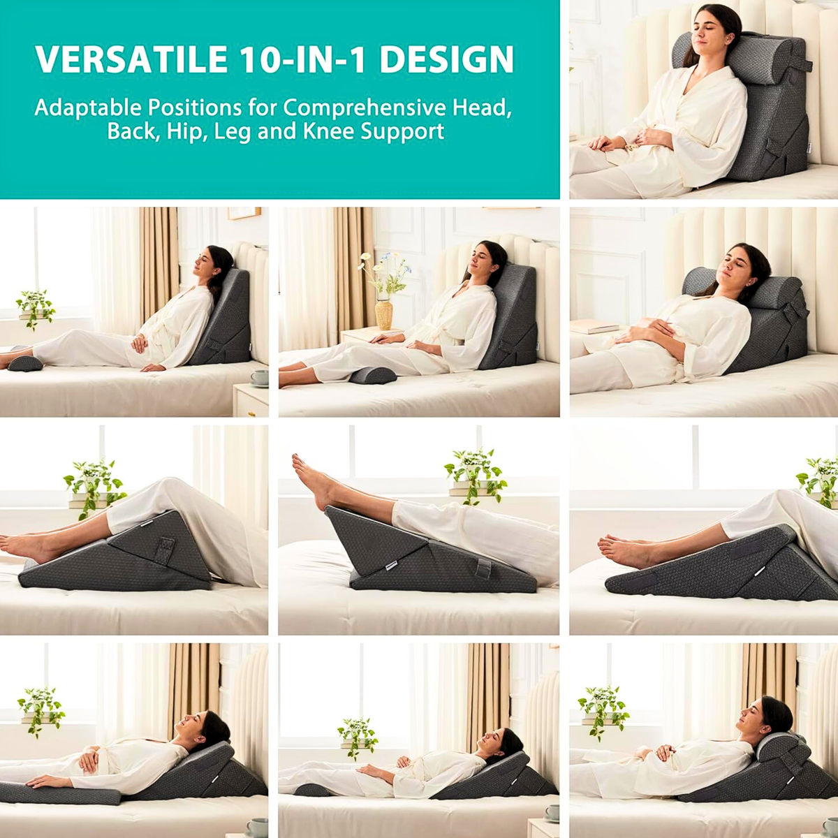 Foldable Memory Foam Wedge Pillow Set
