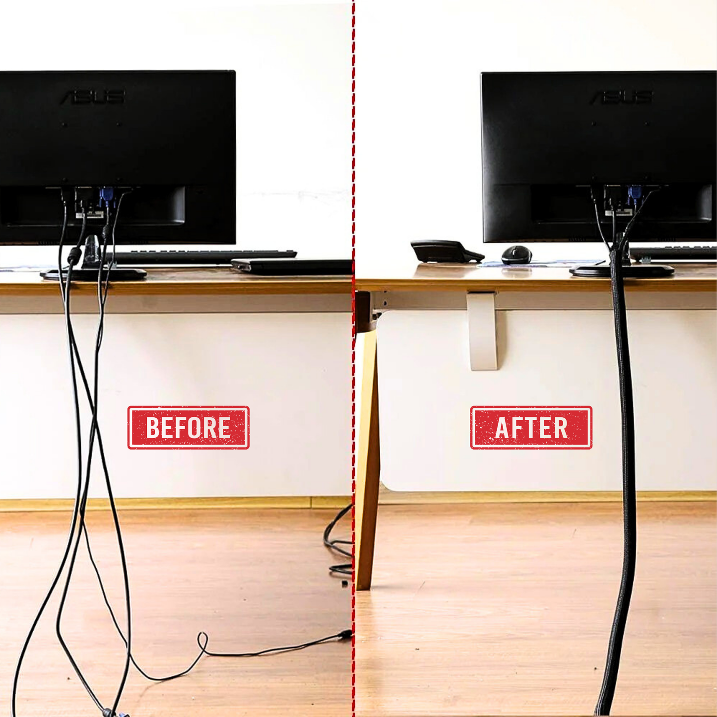 Black Split Cable Sleeving | Heavy-Duty Cord Protector