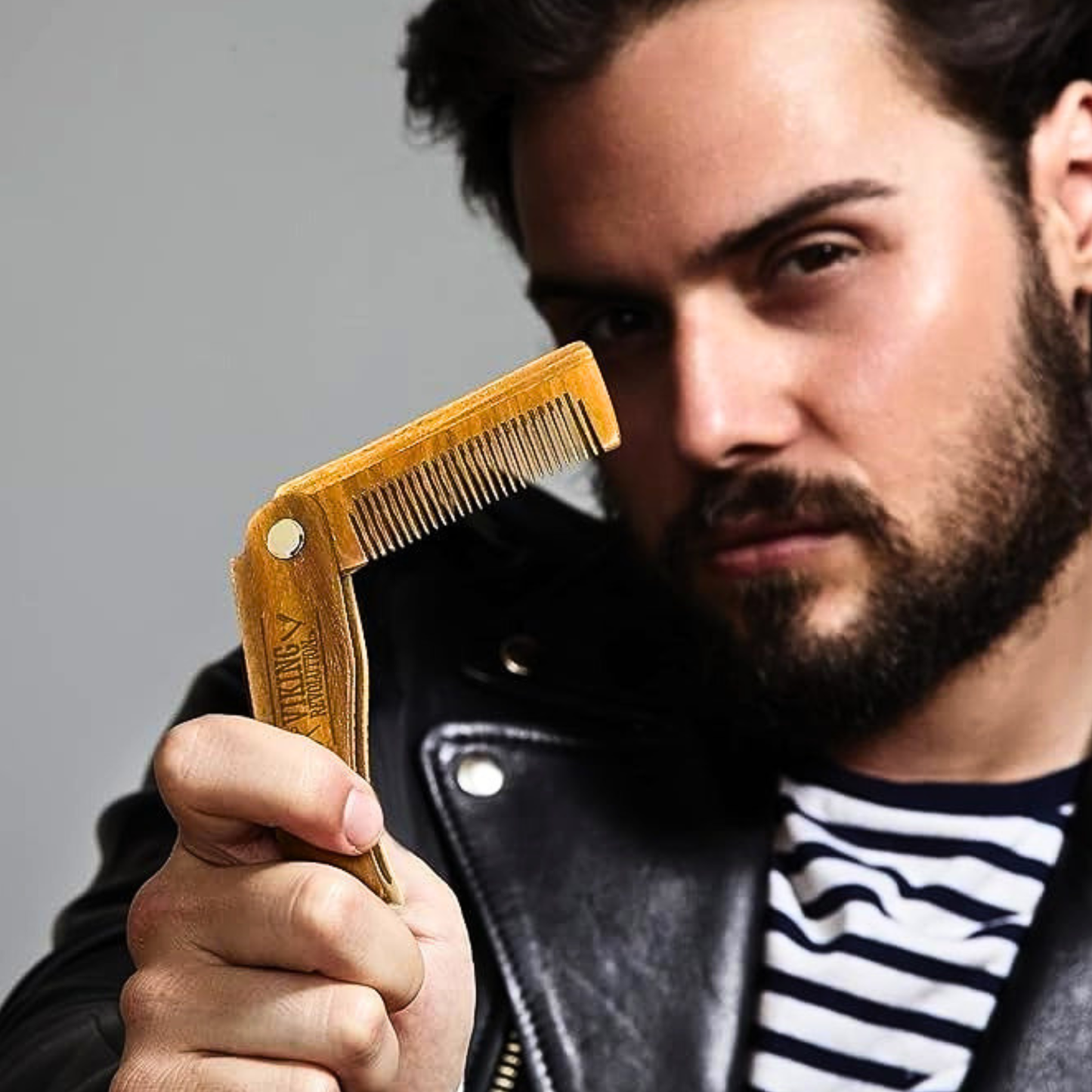 Viking Revolution Folding Wooden Beard Comb