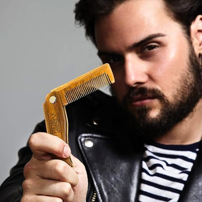 Viking Revolution Folding Wooden Beard Comb