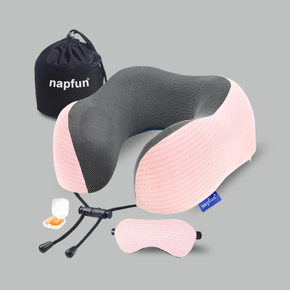 Contoured Memory Foam Travel Neck Pillow