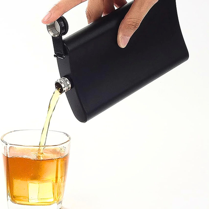 Matte Black Stainless Steel Pocket Flask 12 Ounces