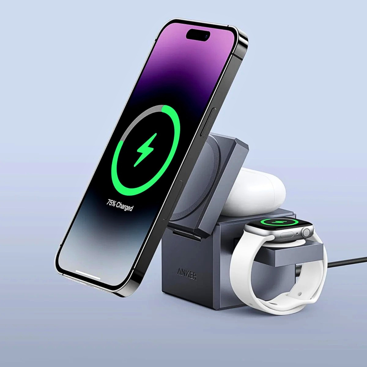 Anker 3-in-1 MagSafe Charging Cube | 15W Foldable Stand