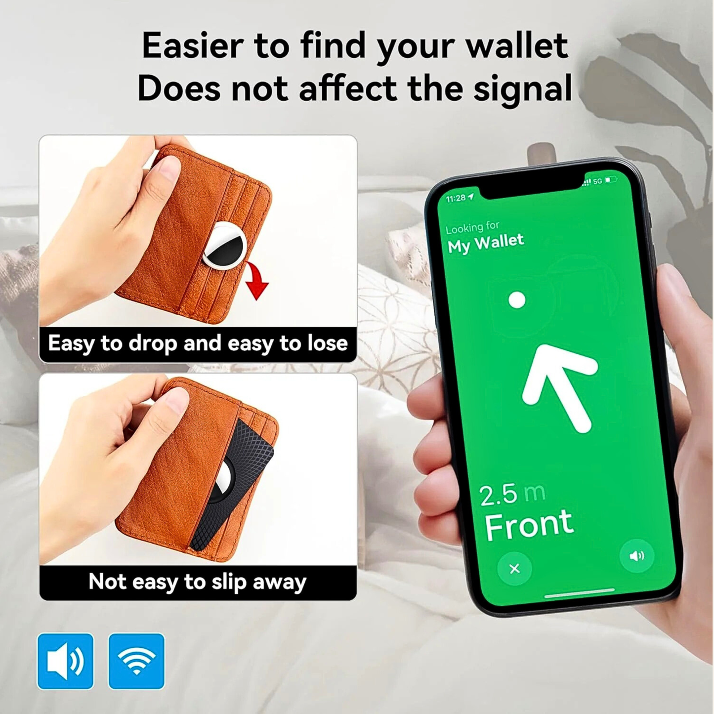 GOCII Ultra-Thin AirTag Wallet Holder 2-Pack