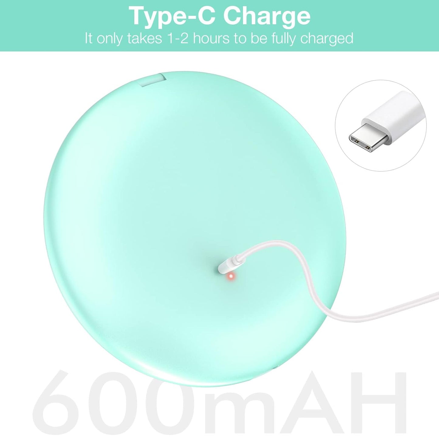 LUMINA Magnetic-Logic Travel 10X Micro-Clarity LED Makeup Mirror