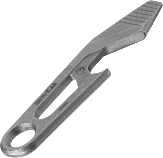 Recap Keychain Bottle Opener, Gray Multi Tool with Bottle Opener, Pry Bar, and Flathead Screwdriver Tip, Fits Key Ring, Size of a House Key