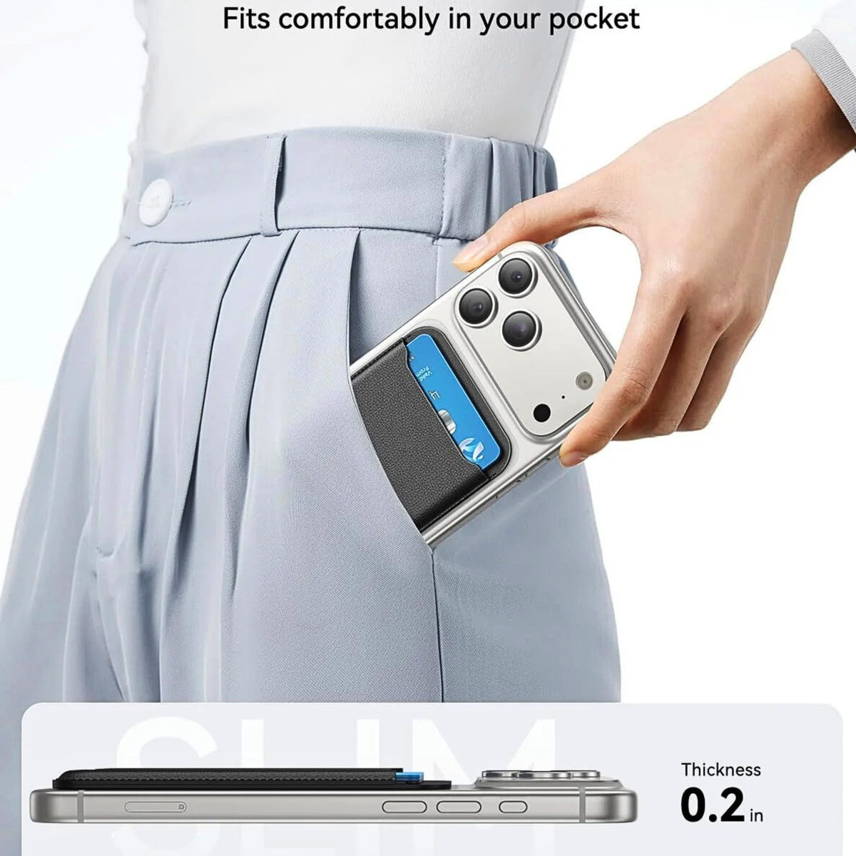 Slim Magnetic Leather Phone Wallet