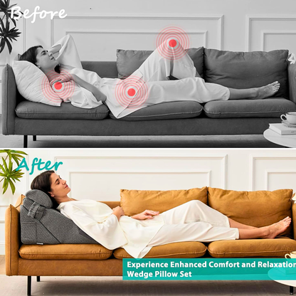Foldable Memory Foam Wedge Pillow Set