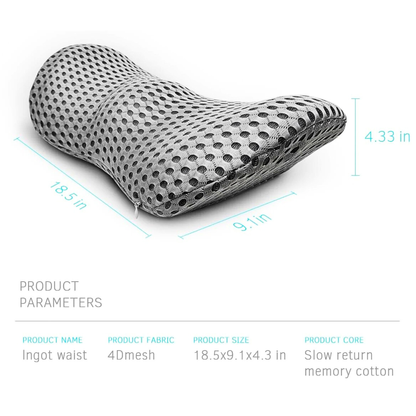 Curved Memory Foam Lumbar Pillow With Mesh Cover