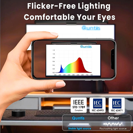 Quntis Computer Monitor Lamp, USB LED Monitor Light Bar with Auto-Dimming, Space-Saving Desk Lamp