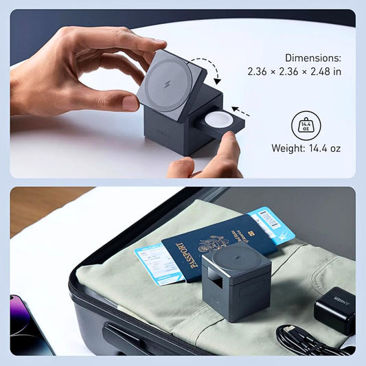 Anker 3-in-1 MagSafe Charging Cube | 15W Foldable Stand