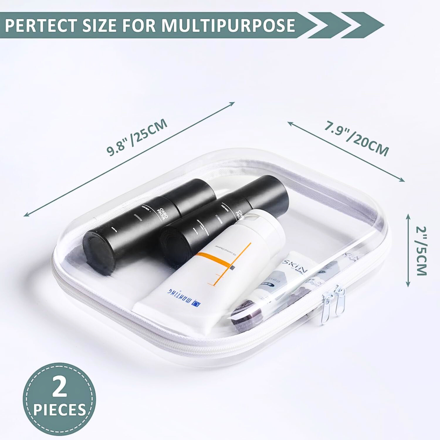 YQBRAO Clear Hard Shell Zipper Case