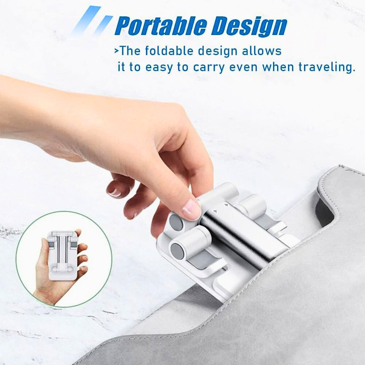 Foldable Cell Phone Stand With Weighted Base