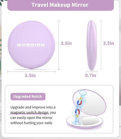 LUMINA Magnetic-Logic Travel 10X Micro-Clarity LED Makeup Mirror