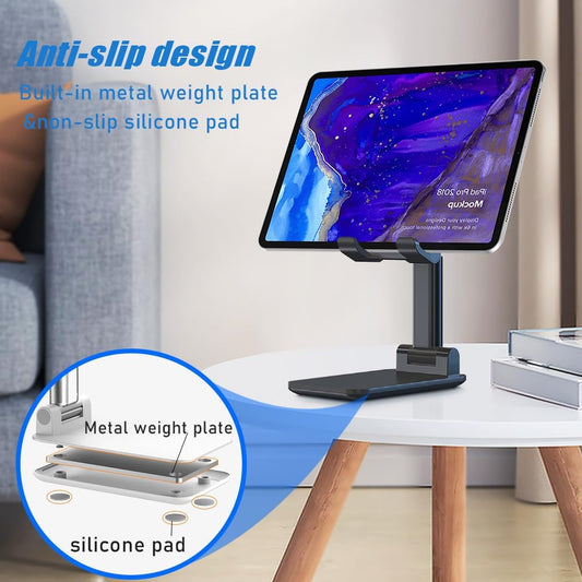 Foldable Cell Phone Stand With Weighted Base