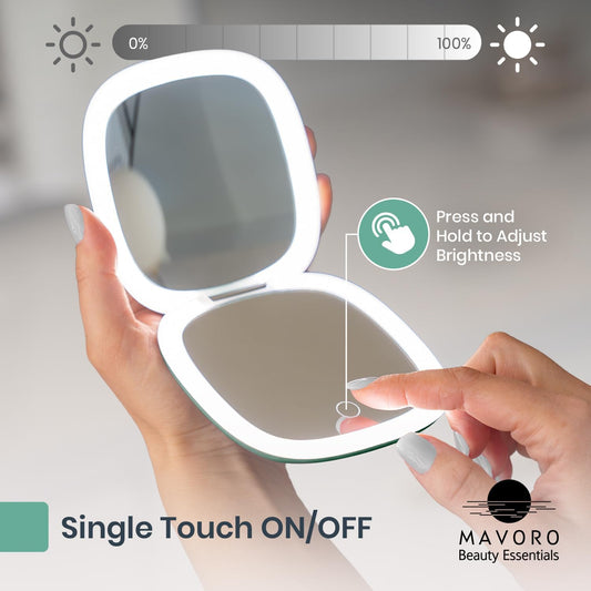 Mavoro Rechargeable LED 10X Travel Make-Up Mirror