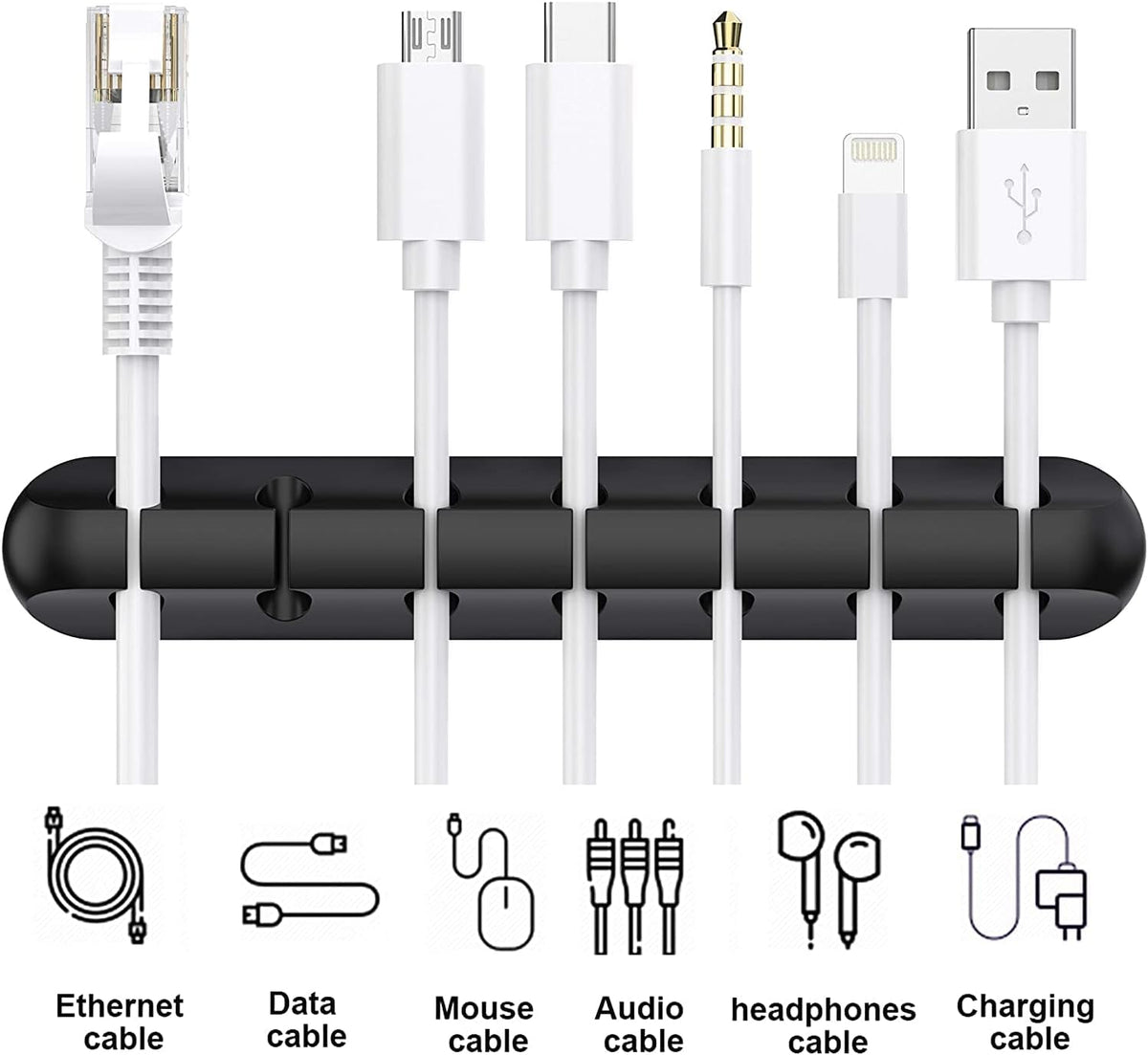 Cable Holder Clips, 3-Pack Cable Management Cord Organizer Clips Silicone Self Adhesive for Desktop USB Charging Cable Nightstand Power Cord Mouse Cable Wire PC Office Home
