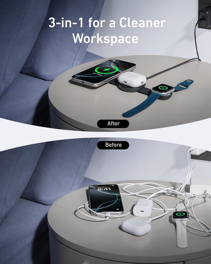 Anker MagGo 3-in-1 Foldable Wireless Charger