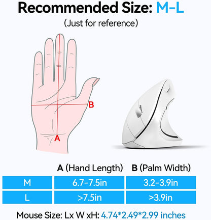 Adjustable Vertical Mouse With Six DPI Levels