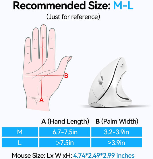 Adjustable Vertical Mouse With Six DPI Levels