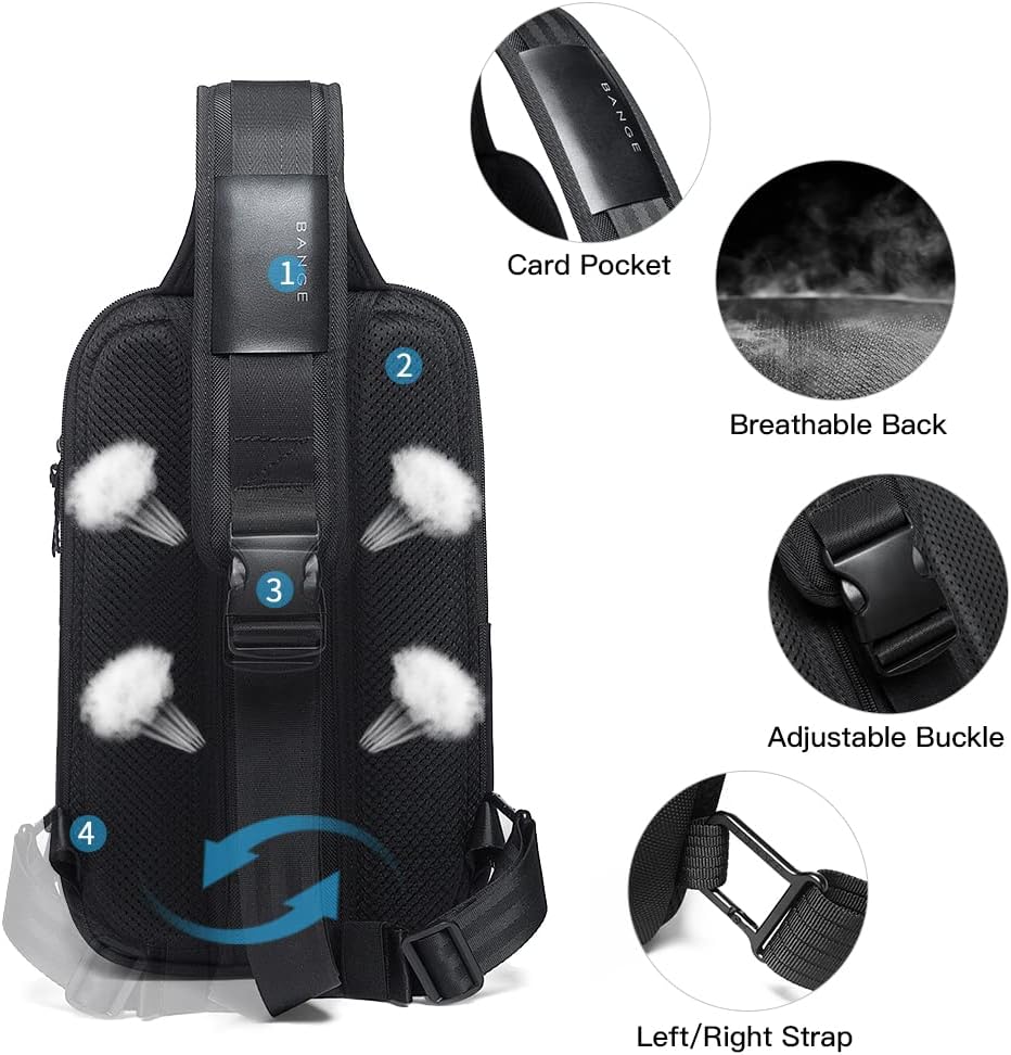 BANGE Anti-Theft Oxford Sling Backpack