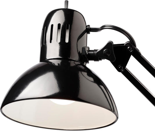 Globe Electric 12641 Architect 32" Swing-Arm Clamp-On Lamp, Black Finish, LED Bulb Included