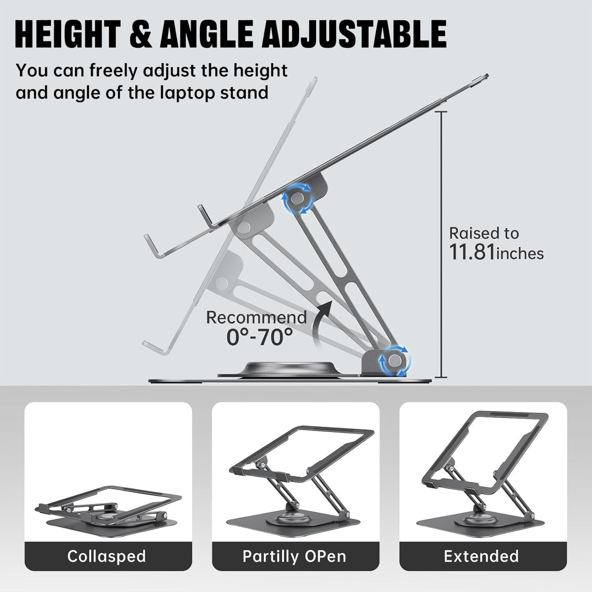 JOYEKY Adjustable 360 Rotating Laptop Stand