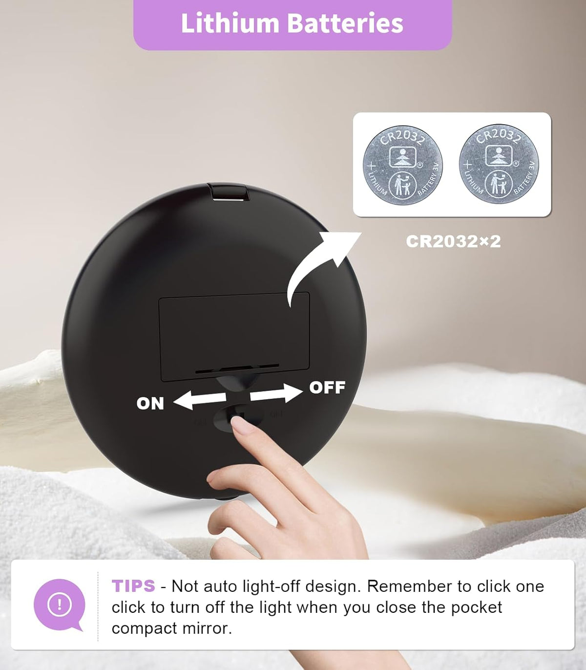 LUMINA Magnetic-Logic Travel 10X Micro-Clarity LED Makeup Mirror