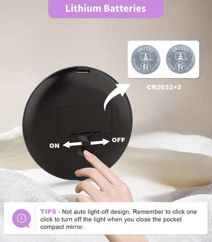 LUMINA Magnetic-Logic Travel 10X Micro-Clarity LED Makeup Mirror