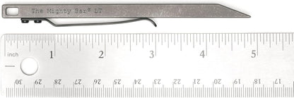 The Mighty Bar LT, Long Titanium Edition Pry Bar Tool, Stainless Steel Pocket Clip for EDC Made by