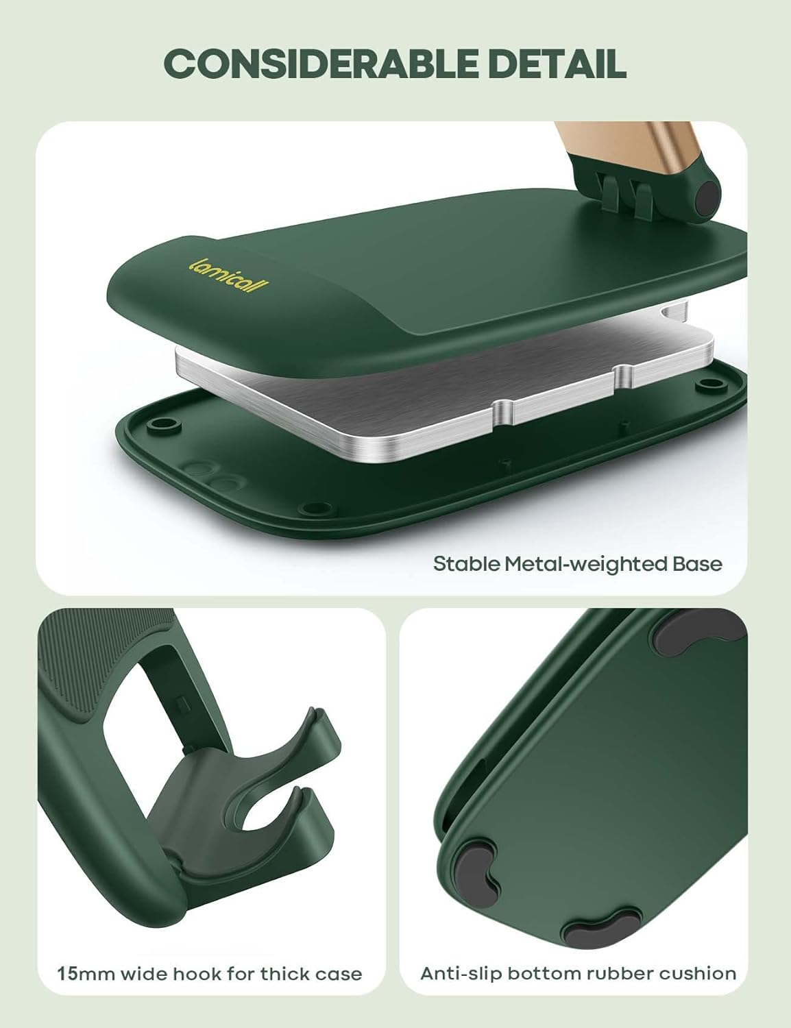 Foldable Desk Phone Stand With Adjustable Height