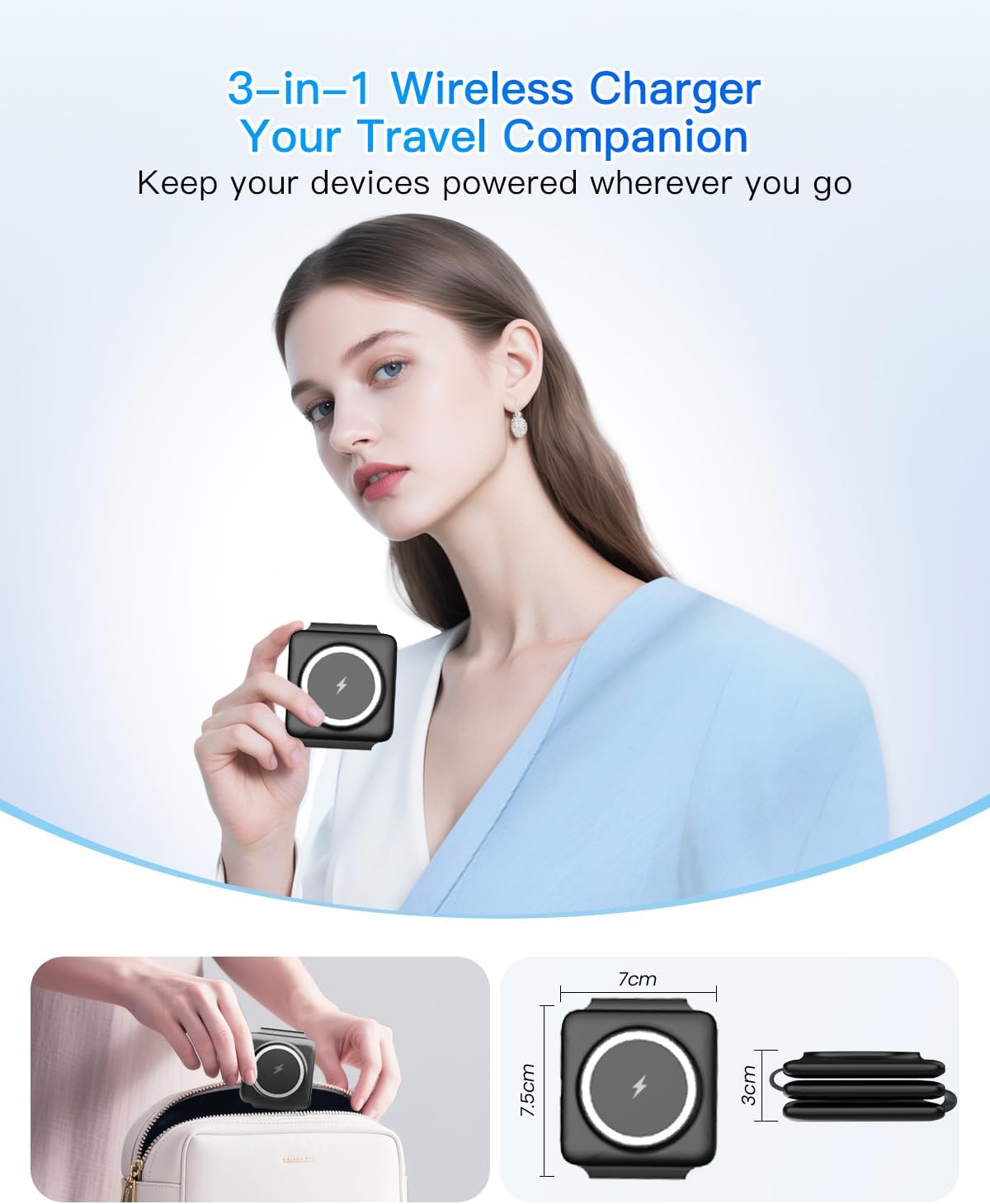 Foldable 3-in-1 Magnetic Wireless Charging Station | Apple Travel Dock