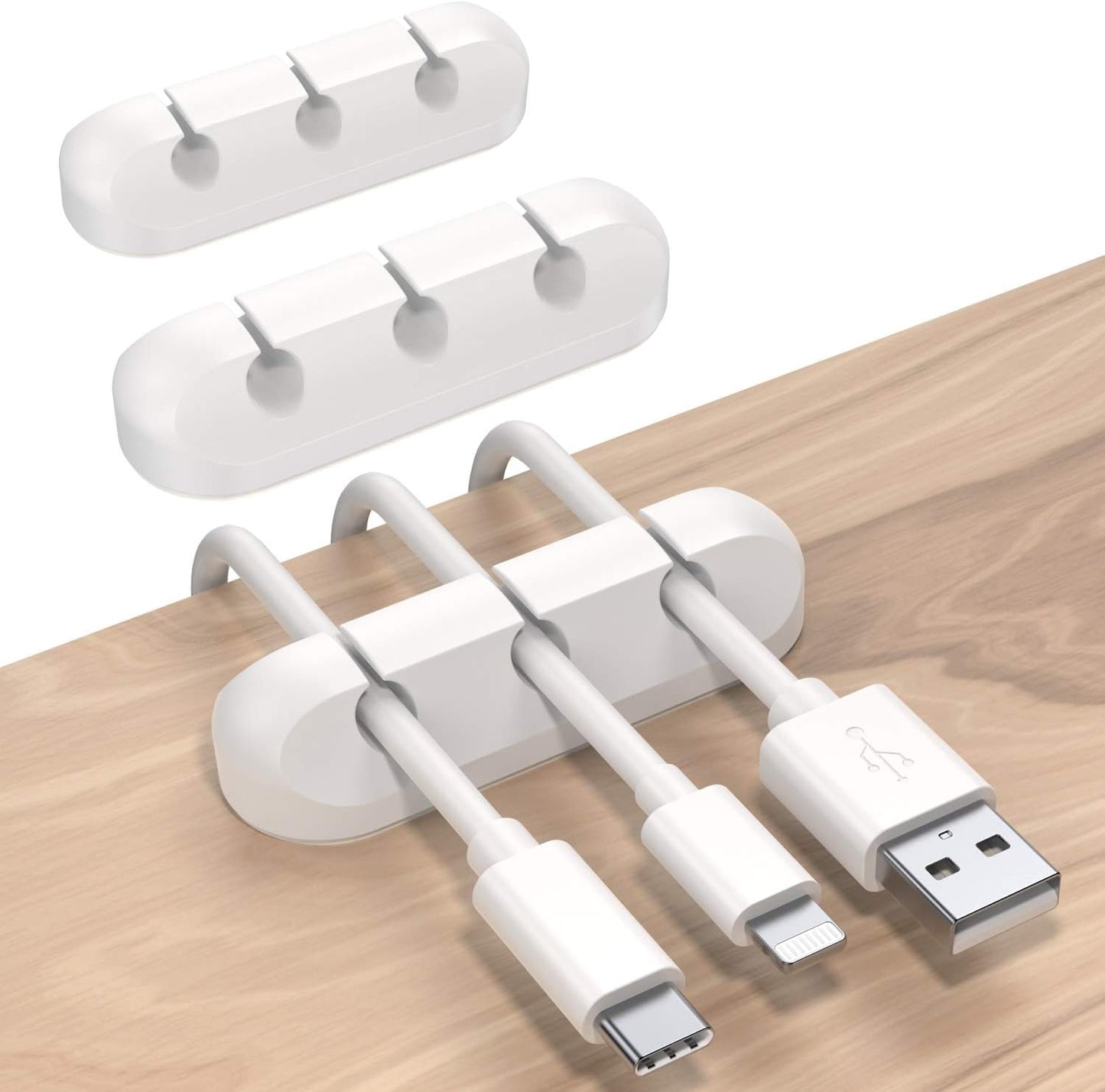 Cable Holder Clips, 3-Pack Cable Management Cord Organizer Clips Silicone Self Adhesive for Desktop USB Charging Cable Nightstand Power Cord Mouse Cable Wire PC Office Home