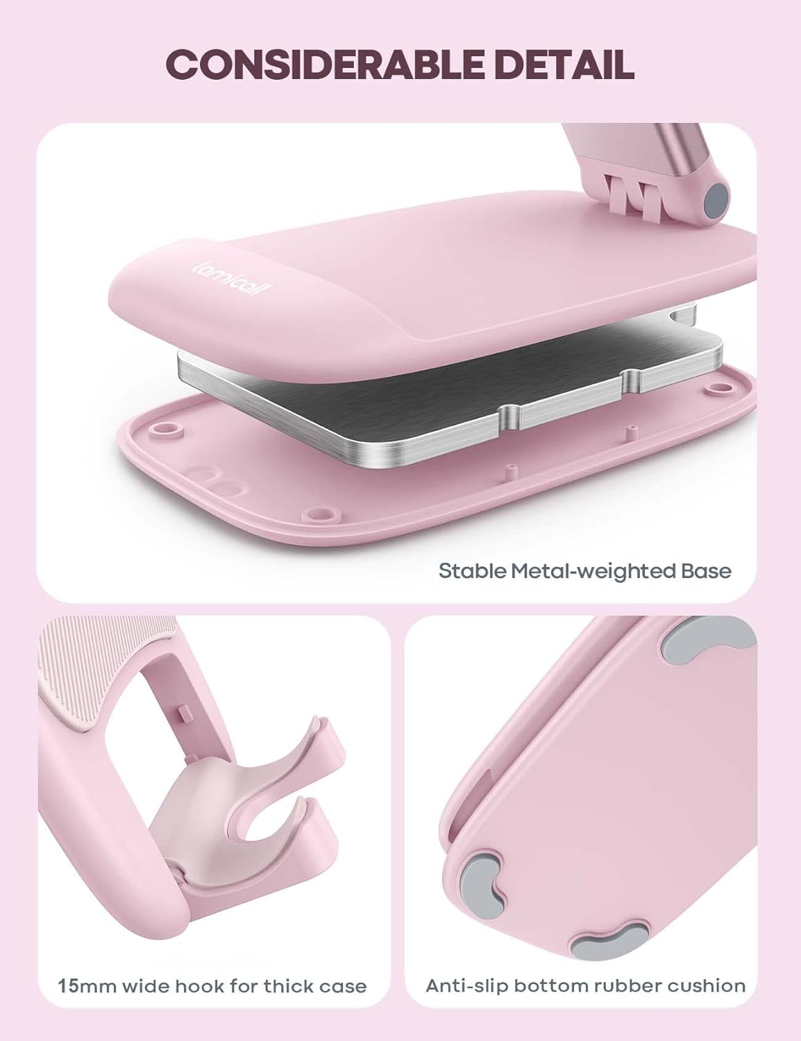 Foldable Desk Phone Stand With Adjustable Height