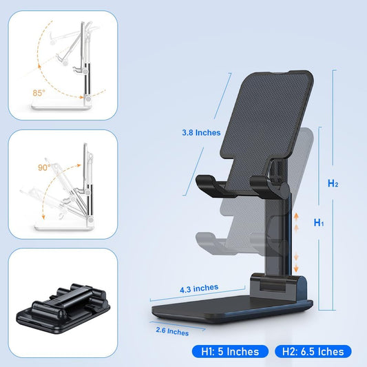 Foldable Cell Phone Stand With Weighted Base
