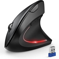 Ergonomic Mouse, Wireless Bluetooth Vertical Mouse, 4800 DPI Optical Tracking, 6 Adjustable DPI, Quiet Clicks, 2.4Ghz with USB a Receiver, 12 Months Battery, 6 Buttons, Wide Compatibility