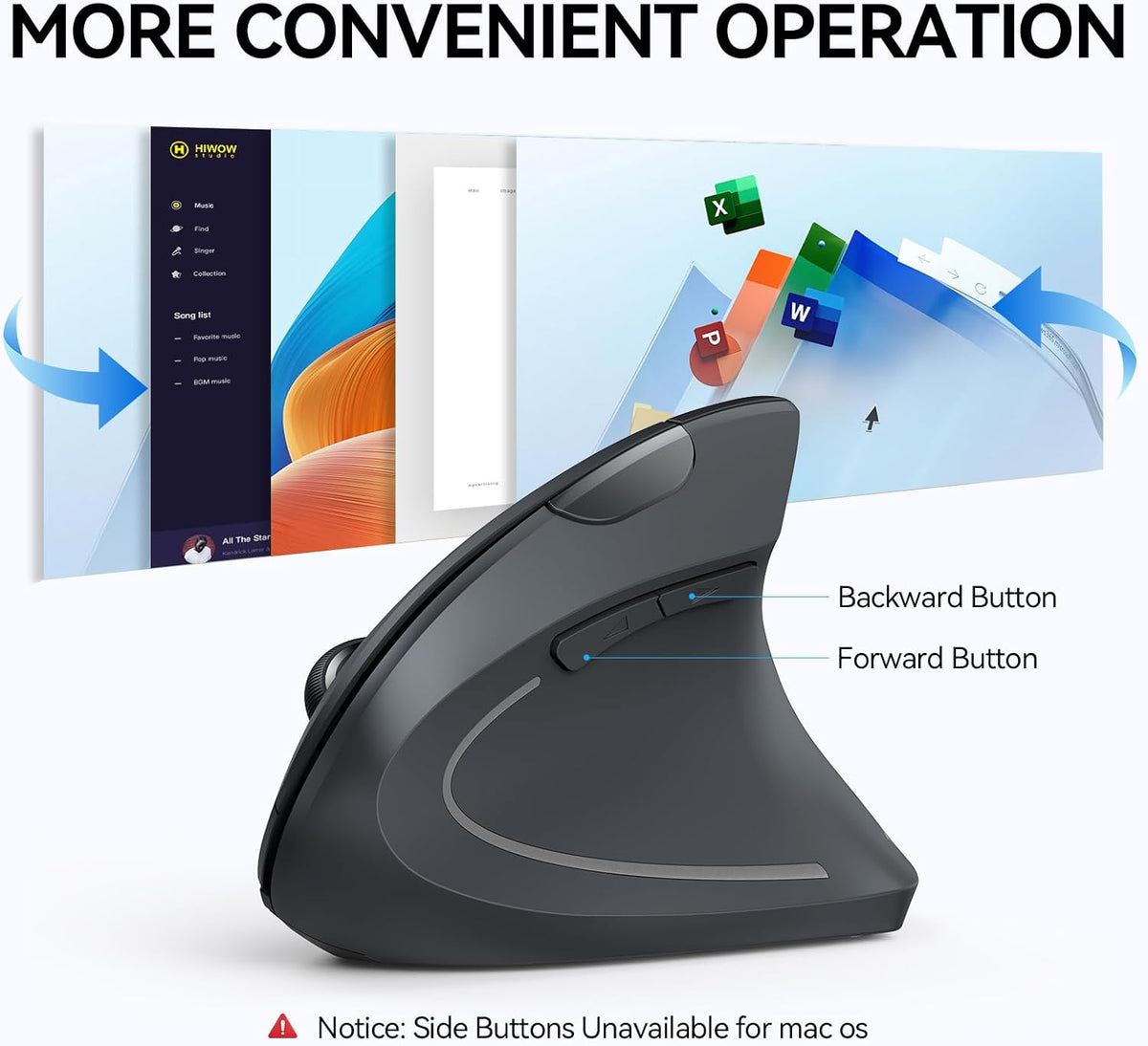 Adjustable Vertical Mouse With Six DPI Levels