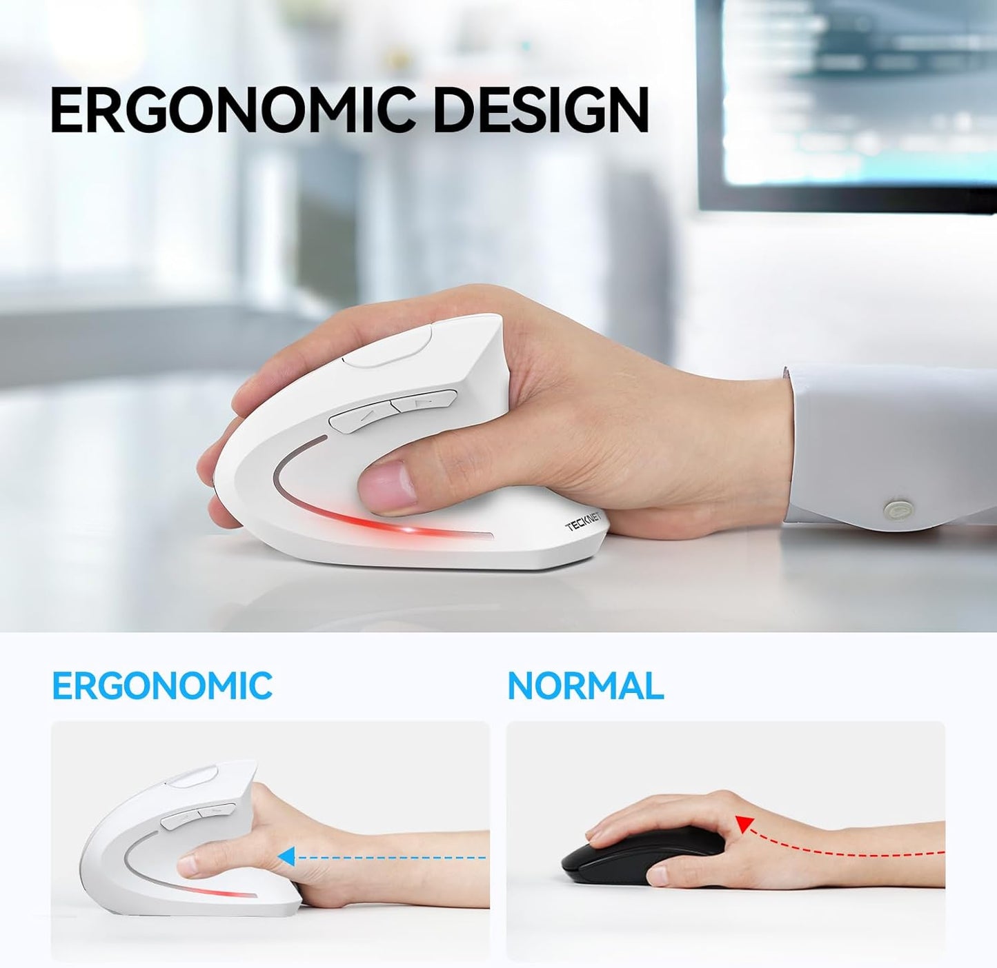 Adjustable Vertical Mouse With Six DPI Levels