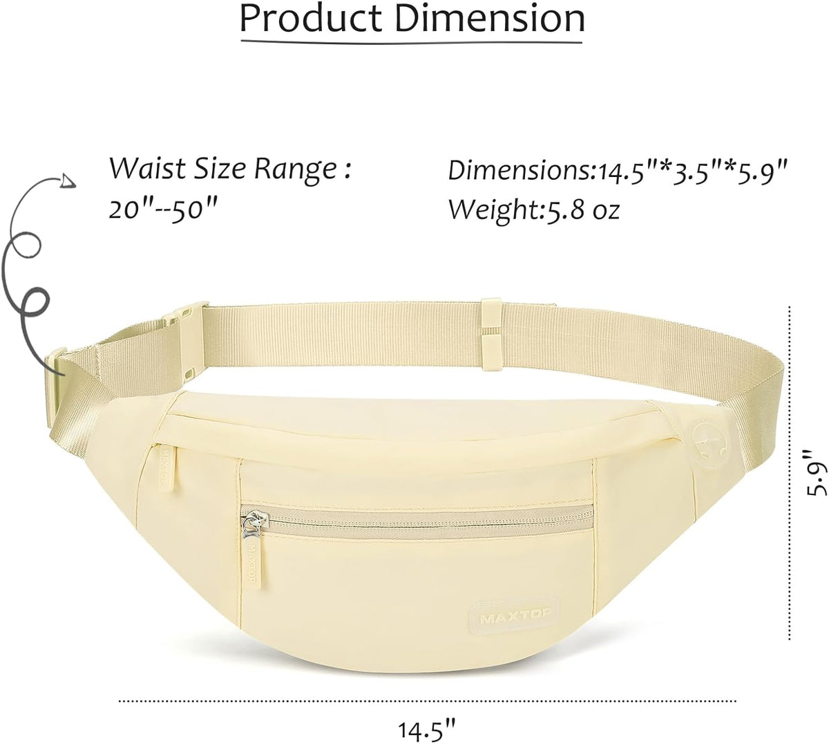 MAXTOP Large 4-Pocket Crossbody Fanny Pack