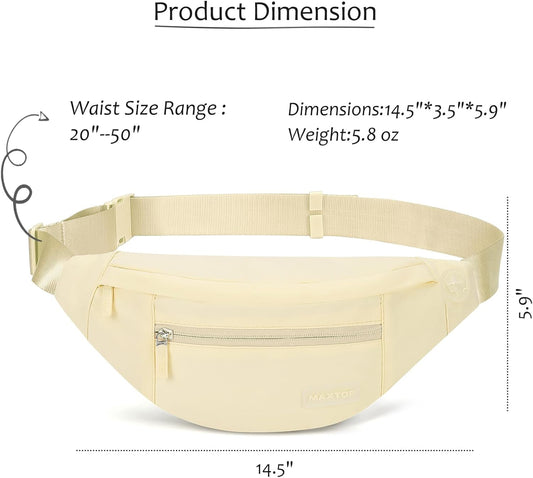 MAXTOP Large 4-Pocket Crossbody Fanny Pack