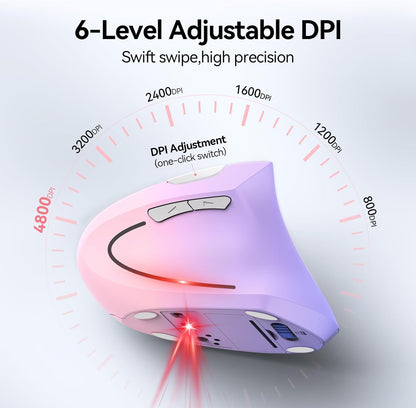 Adjustable Vertical Mouse With Six DPI Levels